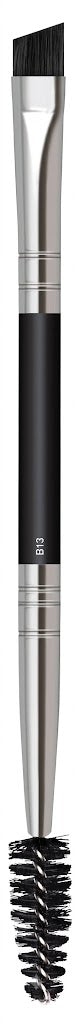 Pro Series Double Ended Eyebrow Brush & Spoolie - Angled Brow Brush for Precision Application & Blending of Eye Brow Powders, Waxes & Gels - Vegan & Cruelty Free