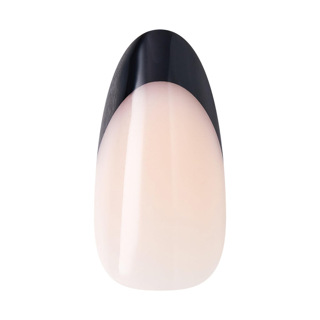 Core, Press On Nails, Nail glue included, 'Full of Fun', Black, Medium Size, Almond Shape, Includes 32 Nails, 2g Glue, 1 Manicure Stick, 1 Mini File