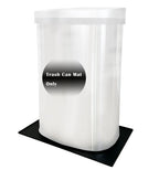 Trash Can Mat, Waterproof Raised Edge Silicone Under Garbage Can Mat, 11.8" X18.9" Non-Slip Trash Can Pad for Kitchen Office Bedroom Reduce Floor Carpet Wall Scratches, Black