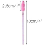 100PCS Eyelash Mascara Brushes, Disposable Lash Spoolies, Crystal Mascara Wands Makeup Kits for Eyelash Extensions and Eyebrow (Pink)