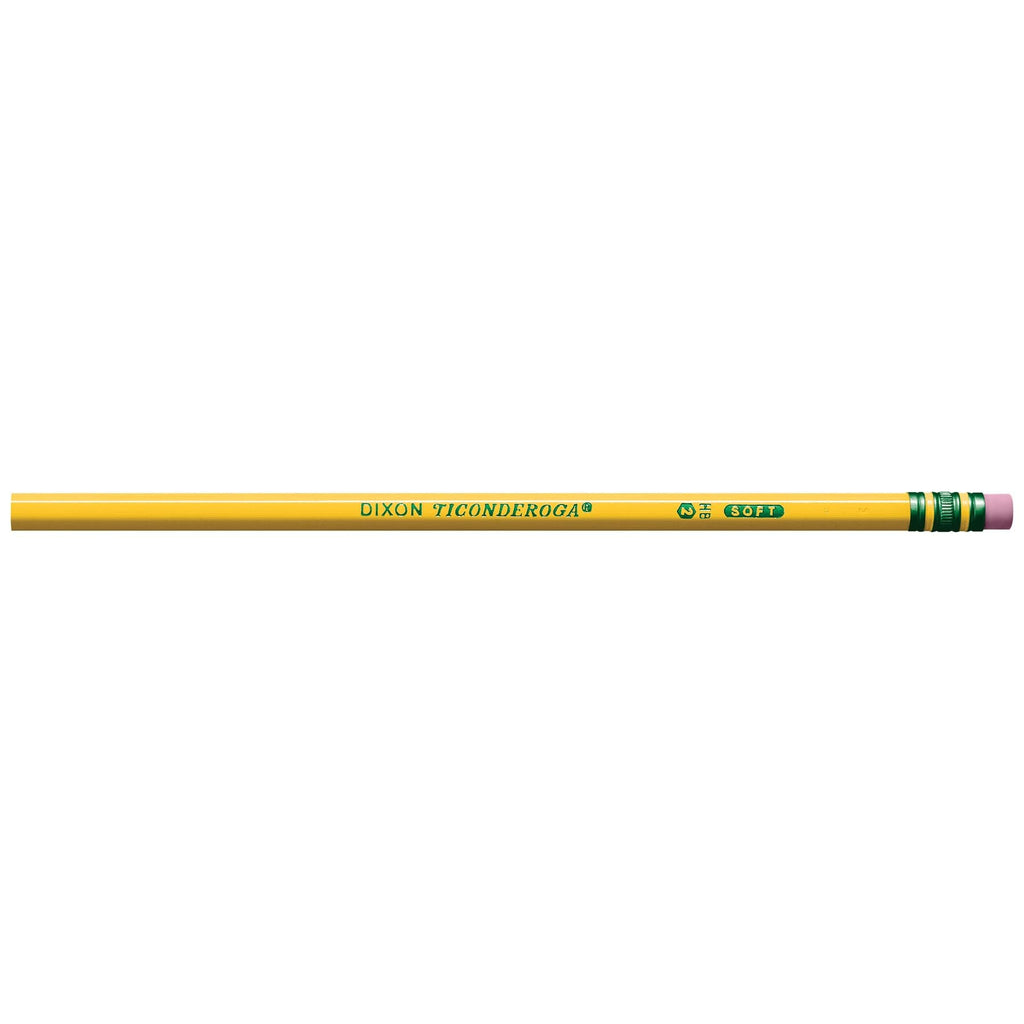 Wood-Cased Pencils, Unsharpened, 2 HB Soft, Yellow, 24 Count