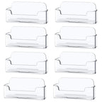 8 Pack Plastic Business Card Holder - Clear Business Card Case for Desk - Office Acrylic Business Card Stand Display
