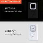 LED Night Light Lamp with Smart Sensor Dusk to Dawn Sensor, Daylight White, 0.5W Plug-in, 6-Pack