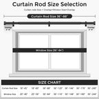 Curtain Rods for Windows 48 to 84 Inch(4-7 Feet),Black 1'' Diameter Drapery Rods with End Cap Style Design,Modern Adjustable Heavy Duty Curtain Rod,Size:36''-88''