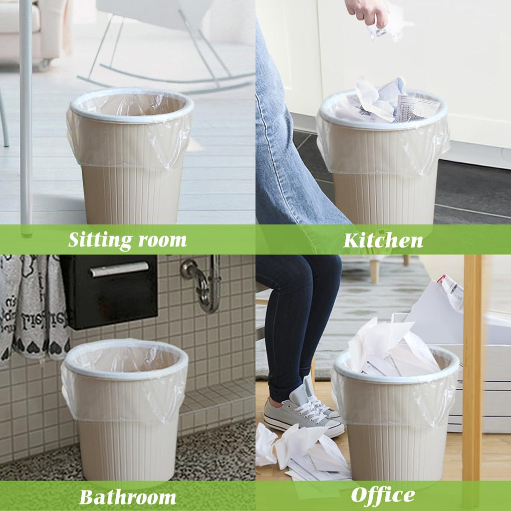 Small Trash Bags 4 Gallon 200 Counts Garbage Bags, Bathroom Trash Can Bin Liners, Small Plastic Bags for home office kitchen, fit 12-15 Liter, 3,3.5,4.5 Gal, Clear