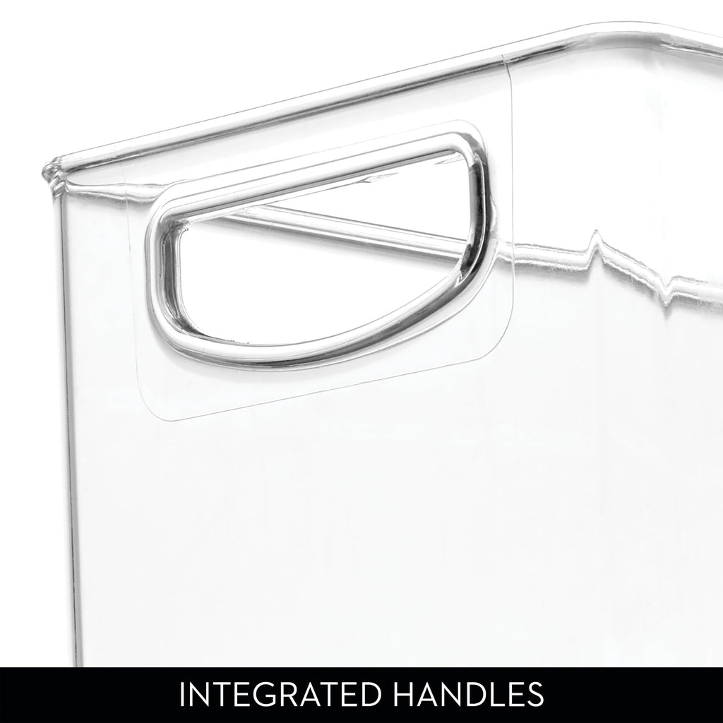 Plastic Stackable Pantry Bin with Handles, Clear