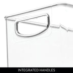 Plastic Stackable Pantry Bin with Handles, Clear