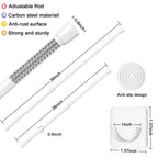 2pcs Spring Tension Rods Adjustable 26 to 39 inch Small Tension Curtain Rod No Drilling Expandable Spring Loaded Curtain Rod,Suitable for Doors and Windows 28 to 36 inch, White