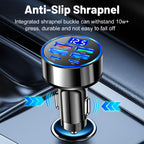 USB C Car Charger Adapter with Voltmeter Compatible with iPhone 16 15 14 13 12 11, Android, Samsung, Super+ QC3.0 6 in 1 Multi-Port Super Fast Charging Cigarette Lighter USB Charger