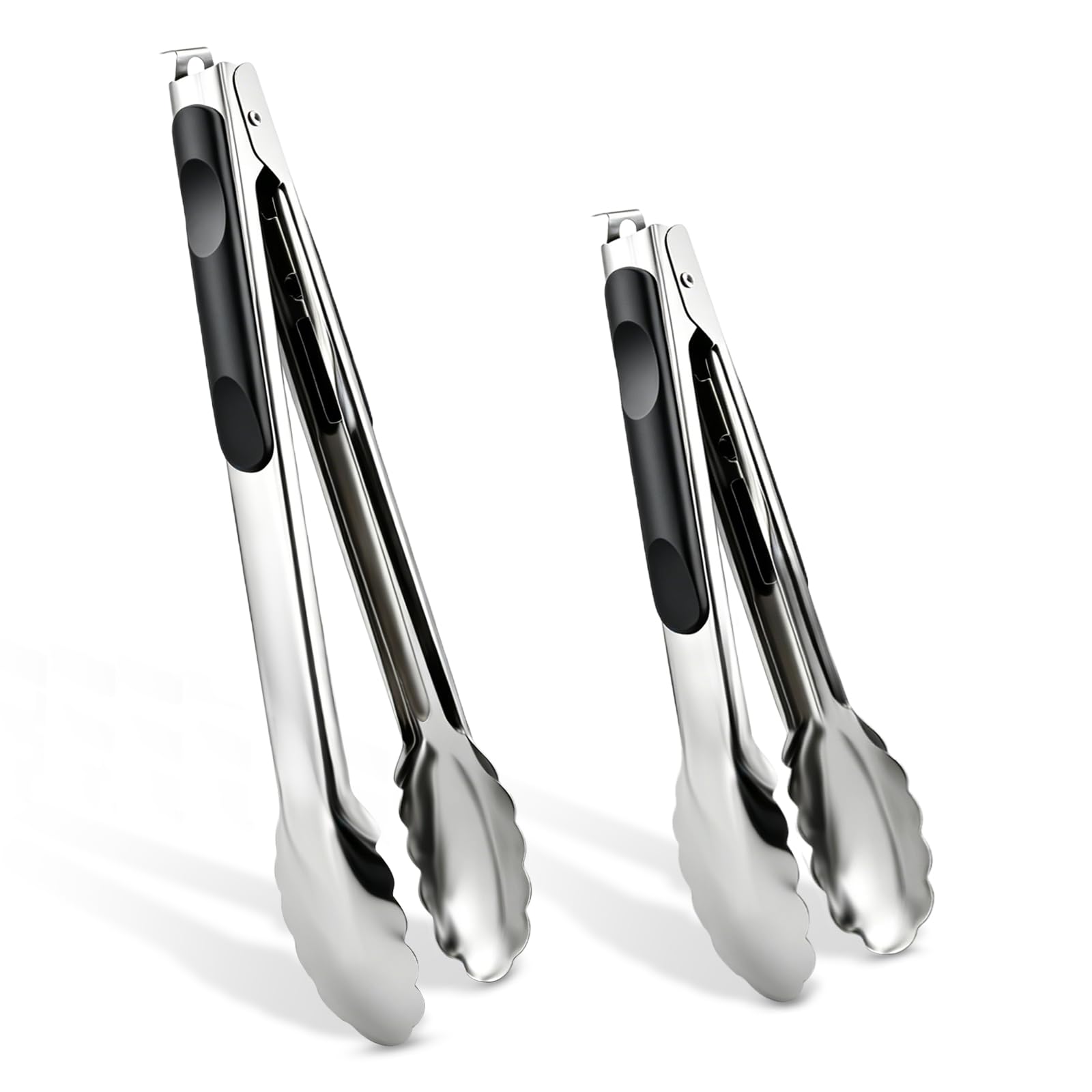 2 Pcs 9/12 Inch Kitchen Tongs for Cooking, BBQ & Salad