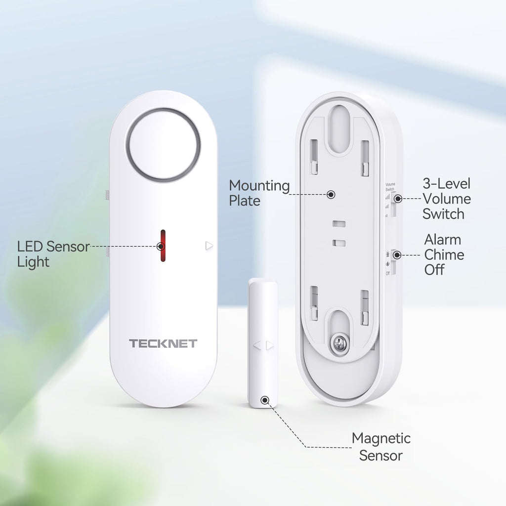 Door Alarms for Kids Safety, Window Alarm Pool Alarms Door Alarm for Home Security, 2-in-1 Alarm & Chime, 3-Level Volume Control, Wireless Alarm for House Hotel Cars Sheds Caravans (3 Pack)