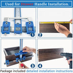 Cabinet Hardware Jig, Cabinet Handle Jig with Automatic Center Punch, Avoid Jitter Caused by Direct Drilling. Use for Handles and Pulls on Drawers/Doors, Perfect Set.