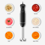Hand Blender, Immersion Blender with 2 Mixing Speed, Electric Handheld Mixer Portable Stick Mixer with Stainless Steel Blades for Soup, Smoothie, Puree, Baby Food