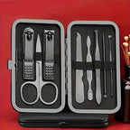 Black Nail Clipper Set, Men's Stainless Steel Nail Clippers, Callus Removal Ear Scoop Set, Hand and Foot Beauty Tool Kit