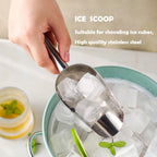 Metal Ice Scoop 6 Oz，Kitchen Ice Scooper for Ice Maker, Small Food Scoops for Bar Party Wedding Pet Dog Food, Stainless Steel Silver
