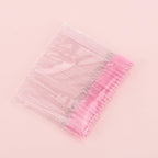 50 Pcs Disposable Mascara Wands, Crystal Eyebrow Spoolies Brush for Eyelash Extensions, Pink Eye Lash and Makeup Brush