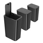 3 Pack 10 Liter Small Trash Can with lid, 2.6 Gallon,Garbage Can Slim Trash Bin Waste Basket for Bathroom,Kitchen,Bedroom,Living Room,Office,Laundry - Black