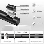 Curtain Rods for Windows 48 to 84 Inch(4-7 Feet),Black 1'' Diameter Drapery Rods with End Cap Style Design,Modern Adjustable Heavy Duty Curtain Rod,Size:36''-88''