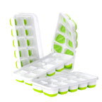Ice Cube Tray with Lids - 4 Pack Stackable Silicone Ice Trays for Freezer, BPA & LFGB Safe, Easy Release for Kitchen, RV, Cocktail, Coffee, Soup & Food