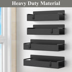 4 Pack Magnetic Spice Rack Organizer for Refrigerator and Oven, Black Fridge Organizers and Storage for Kitchen