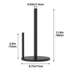 Paper Towel Holder Black, Premium Stainless Steel Kitchen Roll Dispenser, Countertop Roll Organizer with Weighted Base