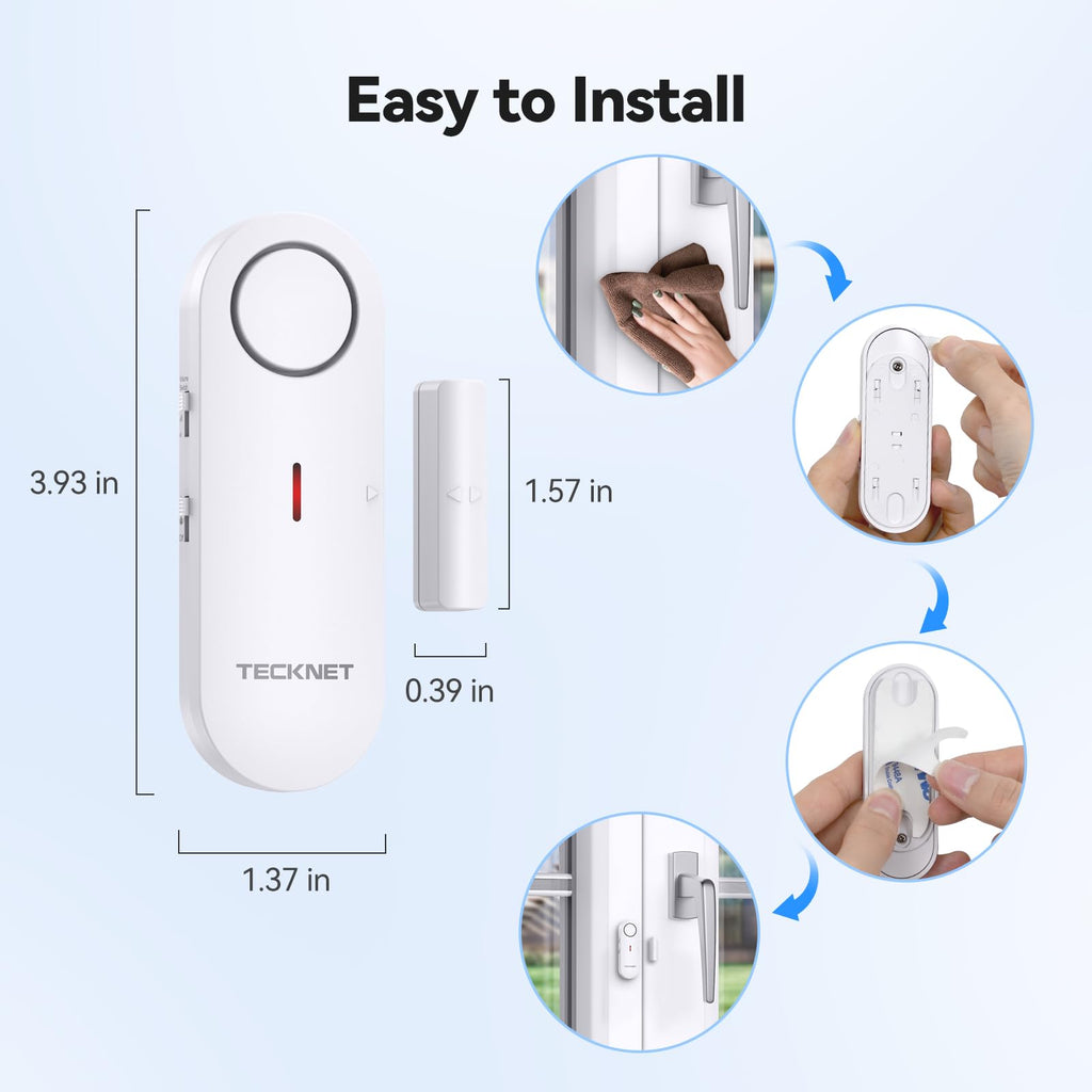 Door Alarms for Kids Safety, Window Alarm Pool Alarms Door Alarm for Home Security, 2-in-1 Alarm & Chime, 3-Level Volume Control, Wireless Alarm for House Hotel Cars Sheds Caravans (3 Pack)
