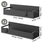 4 Pack Magnetic Spice Rack Organizer for Refrigerator and Oven, Black Fridge Organizers and Storage for Kitchen