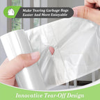 Small Trash Bags 4 Gallon 200 Counts Garbage Bags, Bathroom Trash Can Bin Liners, Small Plastic Bags for home office kitchen, fit 12-15 Liter, 3,3.5,4.5 Gal, Clear
