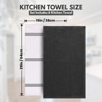 100% Cotton Kitchen Towels - 15x25 Inch Ultra Soft Tea Towel, Super Absorbent Terry Dish Towels for Kitchen Linens |Grey|