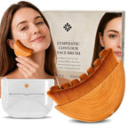 Lymphatic Contour Face Brush with Soft Synthetic Bristles, Lymphatic Drainage Massager, Travel Makeup Brush with Case, Gua Sha Facial Tools Inspired Beauty Accessory