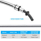Shower Hose, 79 Inches Extra Long Stainless Steel Handheld Shower Head Hose with Brass Insert and Nut - Durable and Flexible(Chrome)