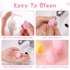 40Pcs Mini Makeup Sponge Multi Colored Beauty Sponges Professional Foundation Sponge Super Soft Facial Makeup Tools for Foundation, Powder, Liquid