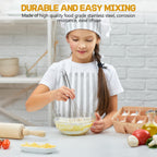 Stainless Steel Whisk 8" Hand Blender + 10" Semi-Automatic Rotary Kitchen Whisk Kitchen Wisk Wire Whisks for Cooking, Whisking, Blending, Beating, Stirring- 2 Pack...