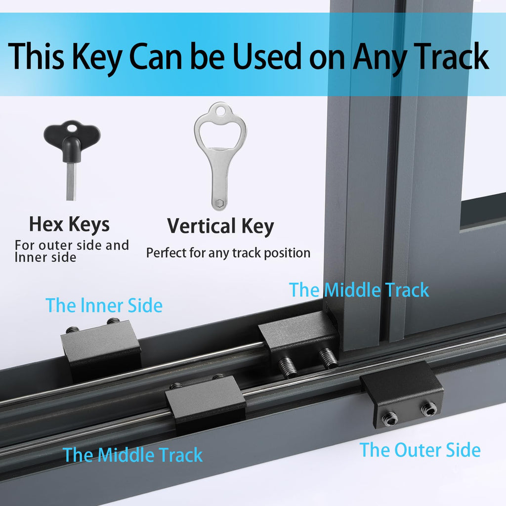 Window Locks,4 Pack Sliding Window Locks with Key for Vertical & Horizontal Sliding Windows Doors,Easv to Install,Adjustable Security Window Lock for Patio Bedroom Home and Office (Black)