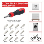 Multi Screwdriver 13-in-1 Screw Driver Adjustable Screwdriver Set Multitool All in One with Torx Security, Flat Head, Phillips, Hex, Square and 1/4 Nut Driver