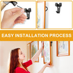 Picture Hangers, 385Pcs Picture Hanging Kit with Heavy Duty Picture Hanging Hooks, Sawtooth, Hardware Nails and Picture Hanging Tool, Wall Hangers for Frame, Painting, Art, Photo (Black)