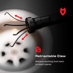 Magnetic Flexible Claw Grabber Pickup Tool with Bright LED Light - 27.7in Long Magnetic Pickup Tool, Retractable Claw Grabbing Tool, Magnetic Grabber Tool with 5lb Pull Strength Pick Up Tool