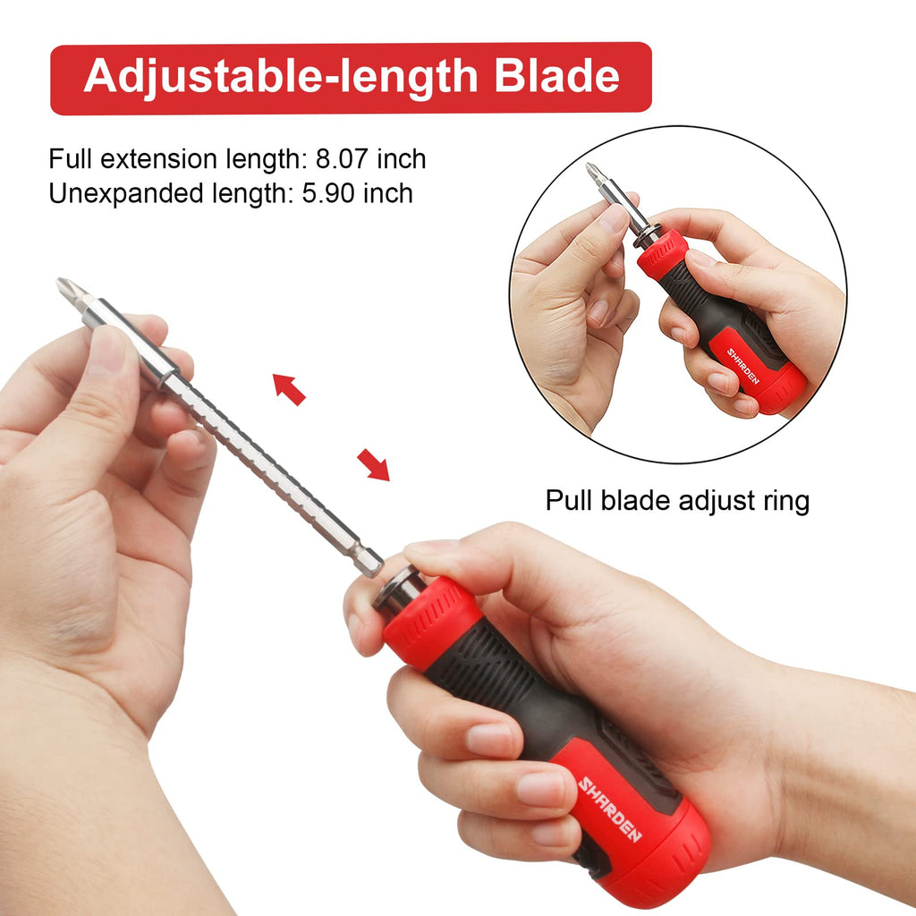 Multi Screwdriver 13-in-1 Screw Driver Adjustable Screwdriver Set Multitool All in One with Torx Security, Flat Head, Phillips, Hex, Square and 1/4 Nut Driver