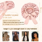 Adjustable Satin Bonnet for Sleeping Women Double Layer Hair Wrap Reduce Friction Prevent Frizz Natural Curly Hair, Blush Pink