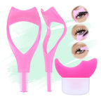 3 in 1 Mascara Shield 2Pcs Lash Tools Mascara Shield Applicator Guard Lash Buddy Silicone Eyeliner Stencils Beginners Friendly Makup Tool by (Plum)