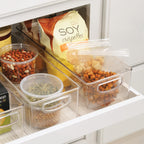 Plastic Stackable Pantry Bin with Handles, Clear