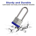 2PCS Heavy Duty Padlock Keyed Alike, 2-3/8" Extra Long Shackle, 40MM 1-9/16" Laminated Steel Lock Body, Ideal for Gym Locker, Sheds, Gate, Warehouse, Tool Box, Hasp (4 Keys Same)