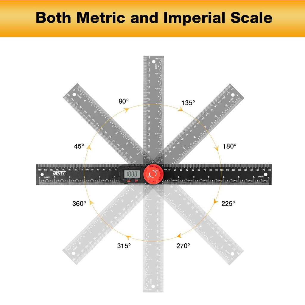 Digital Angle Finder Protractor, Angle Finder Ruler, 7inch 200mm, Angle Measuring Tool for Woodworking,Carpenter,Construction,DIY Measurement