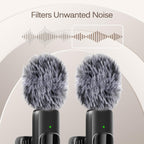 Professional Wireless Lavalier Lapel Microphone for iPhone, iPad, mini Video Recording Mic forInterview Video Podcast Vlog YouTube&Livestream, Noise Reduction, Plug &Play