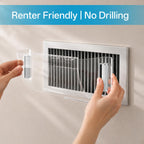 2 Pack Magnetic Air Vent Deflector, 9"-15.5" Adjustable Vent Cover with Optimized Ferrite Magnets for Ceiling/Floor/Wall Registers - Clear Heat/AC Deflector for Under Furniture & Home Comfort