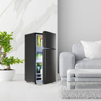 DEMULLER 2.4 Cu.Ft Small Refrigerator with Freezer Dorm Mini Fridge with Removable Plastic Shelves Mini Refrigerator Ideal for Home, Office,Dormitory Gray