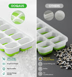 Ice Cube Tray with Lids - 4 Pack Stackable Silicone Ice Trays for Freezer, BPA & LFGB Safe, Easy Release for Kitchen, RV, Cocktail, Coffee, Soup & Food