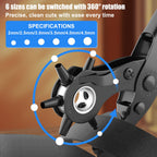 Professional Leather Hole Puncher, Full Set Punch Tool Kits for Belt, Watch Band, Shoe, Crafting, Handbag Straps, Fabric, with Extra Punch Plates and Ruler, Multi Hole Sizes Make - Blue