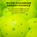 Pro S1 Ball | Crack-Resistant | 38 Hole Outdoor Pickleball Balls | USAPA Approved Pickle Ball for Tournament Play | Advanced Aerodynamics | 4 Pack Pickleballs