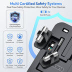 Universal Travel Adapter Worldwide, GaN Fast Charging with PD 3.0 USB-C & USB-A Quick Charge Ports, All-in-One International Power Plug Adapter Converter AC Wall Charger for Europe USA UK AUS Black